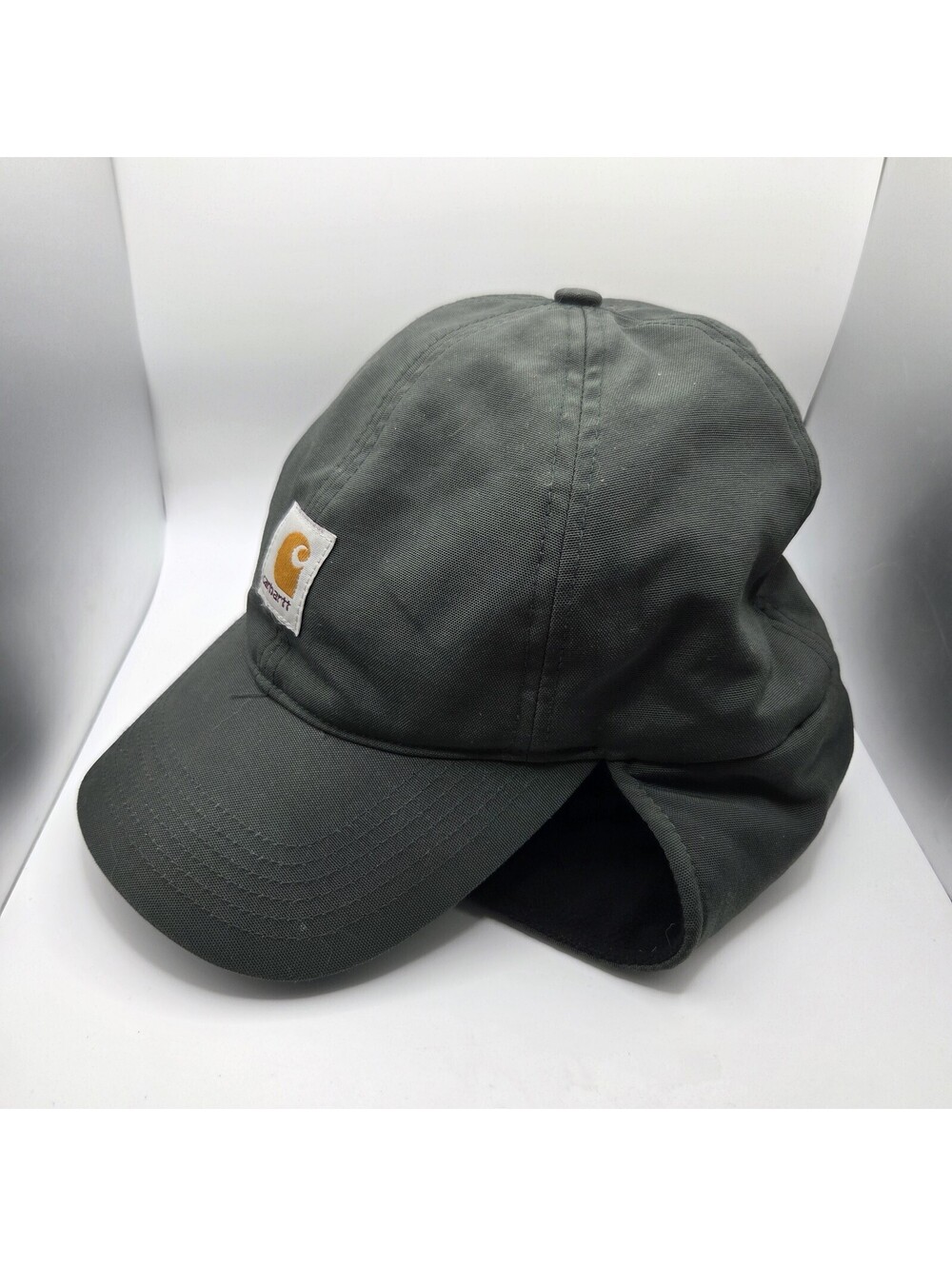 Carhartt Hat Trapper Cap Mens One Size Green Nylon Ear Flap Fleece Winter